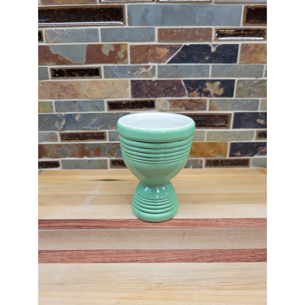 Vintage Hankscraft Green Double Egg Cup Mid Century Art Deco